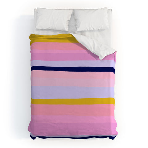 SunshineCanteen ojai stripes Duvet Cover