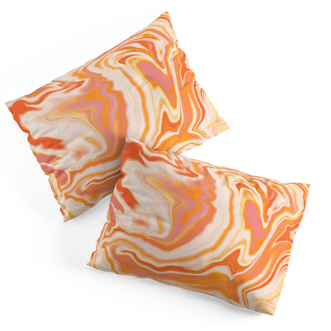 SunshineCanteen orange marble Pillow Shams