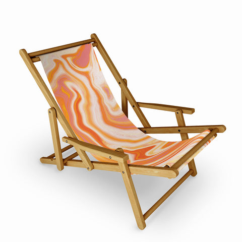 SunshineCanteen orange marble Sling Chair