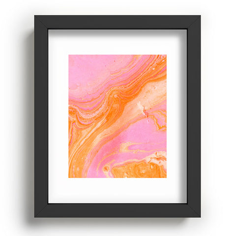 SunshineCanteen pink agate gemstone Recessed Framing Rectangle