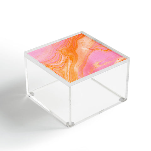 SunshineCanteen pink agate gemstone Acrylic Box