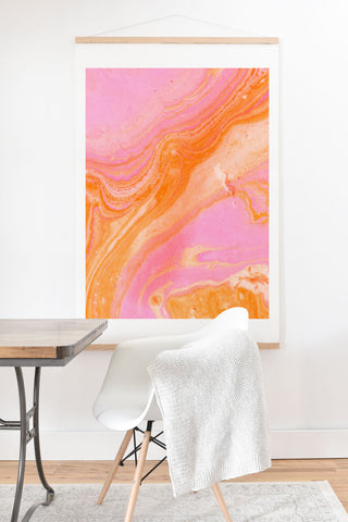 SunshineCanteen pink agate gemstone Art Print And Hanger