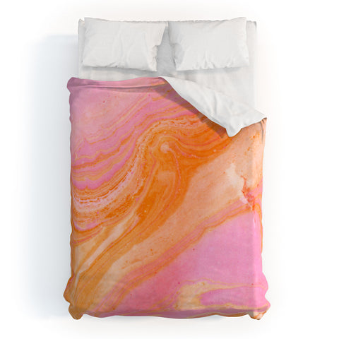 SunshineCanteen pink agate gemstone Duvet Cover