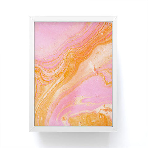 SunshineCanteen pink agate gemstone Framed Mini Art Print