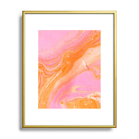 SunshineCanteen pink agate gemstone Metal Framed Art Print