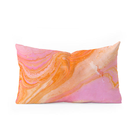 SunshineCanteen pink agate gemstone Oblong Throw Pillow