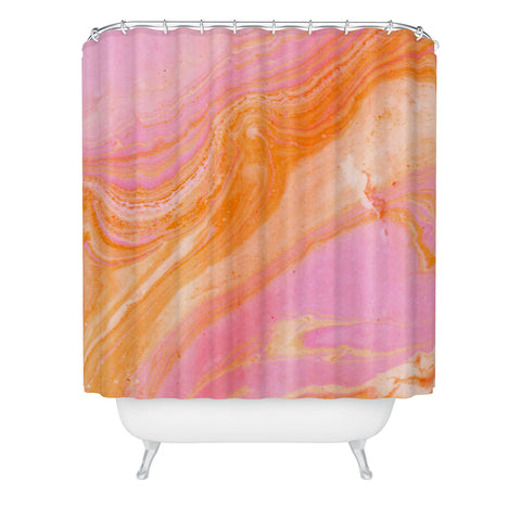SunshineCanteen pink agate gemstone Shower Curtain