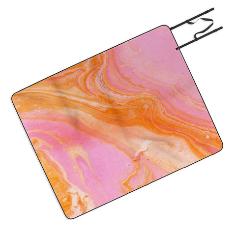 SunshineCanteen pink agate gemstone Picnic Blanket