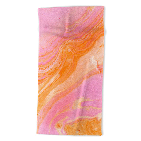 SunshineCanteen pink agate gemstone Beach Towel