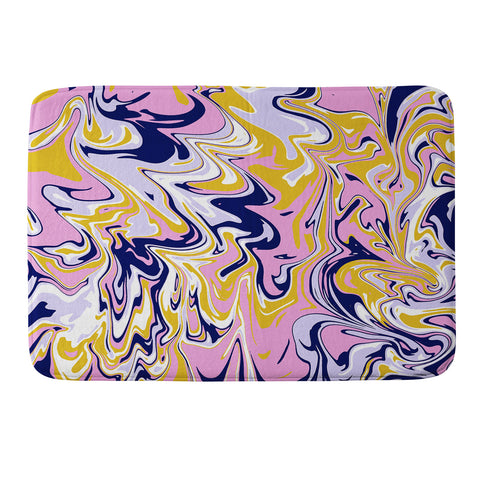 SunshineCanteen pink navy gold marble Memory Foam Bath Mat