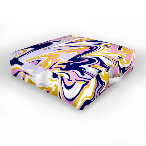 SunshineCanteen pink navy gold marble Outdoor Floor Cushion