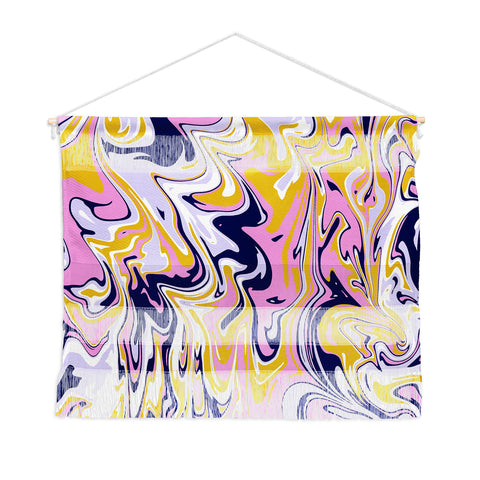 SunshineCanteen pink navy gold marble Wall Hanging Landscape