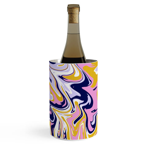 SunshineCanteen pink navy gold marble Wine Chiller