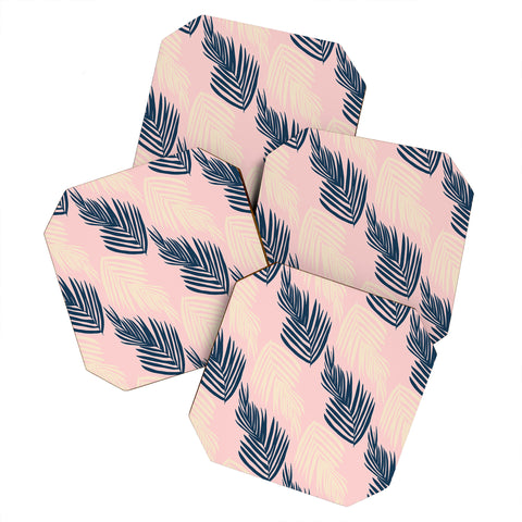 SunshineCanteen Pink Palms Coaster Set