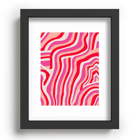 SunshineCanteen pink zebra stripes Recessed Framing Rectangle