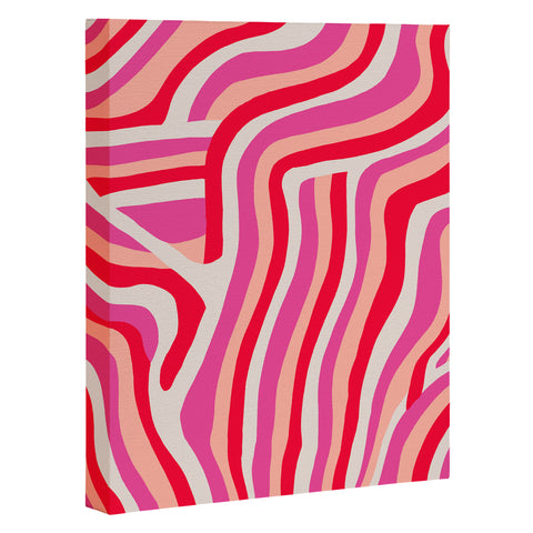 SunshineCanteen pink zebra stripes Art Canvas