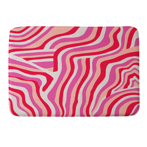 SunshineCanteen pink zebra stripes Memory Foam Bath Mat