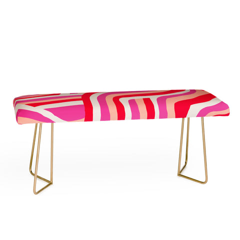 SunshineCanteen pink zebra stripes Bench