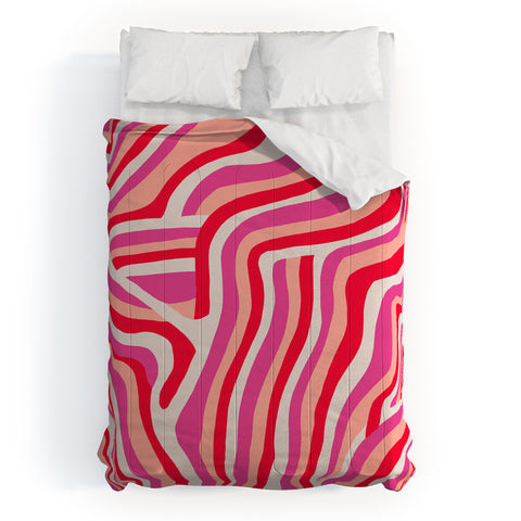 SunshineCanteen pink zebra stripes Comforter