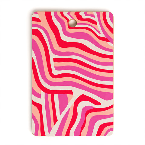 SunshineCanteen pink zebra stripes Cutting Board Rectangle