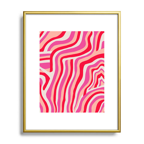 SunshineCanteen pink zebra stripes Metal Framed Art Print