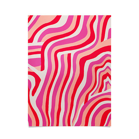 SunshineCanteen pink zebra stripes Poster