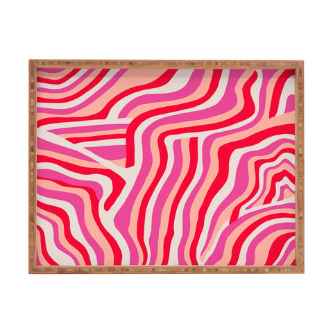SunshineCanteen pink zebra stripes Rectangular Tray