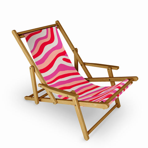 SunshineCanteen pink zebra stripes Sling Chair