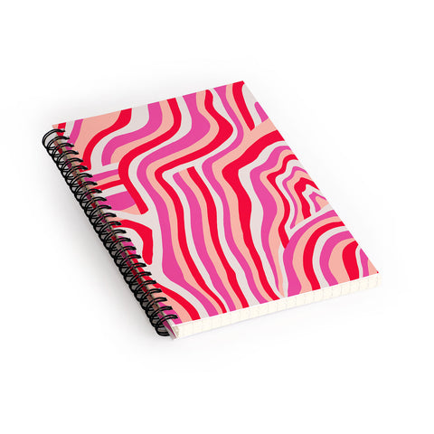 SunshineCanteen pink zebra stripes Spiral Notebook