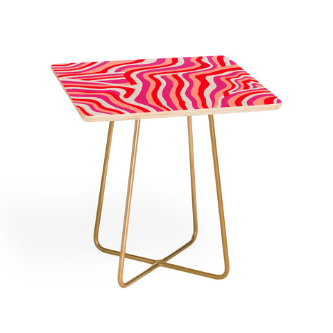 SunshineCanteen pink zebra stripes Side Table