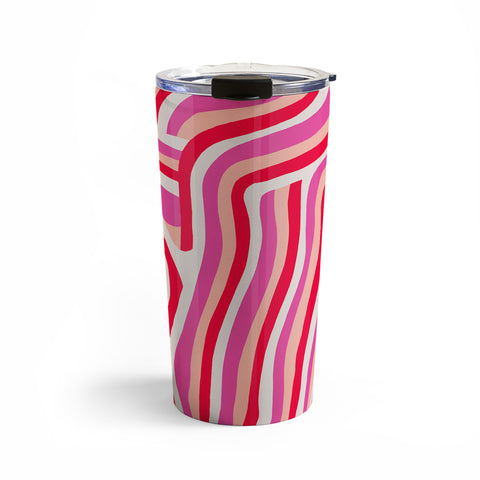 SunshineCanteen pink zebra stripes Travel Mug