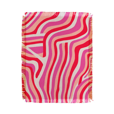 SunshineCanteen pink zebra stripes Throw Blanket
