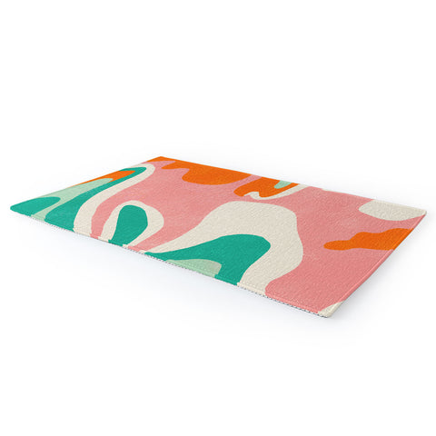 SunshineCanteen psychedelic fleurs Area Rug