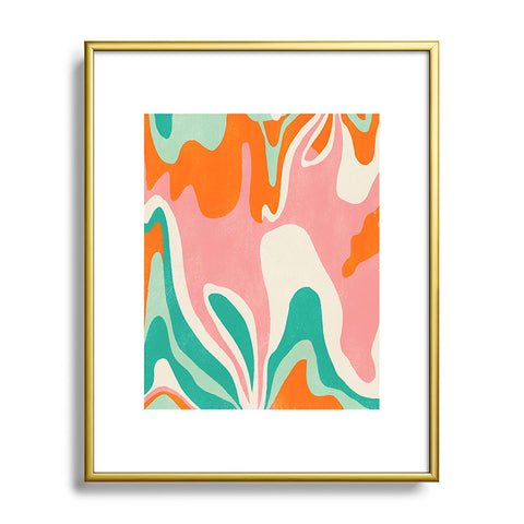 SunshineCanteen psychedelic fleurs Metal Framed Art Print