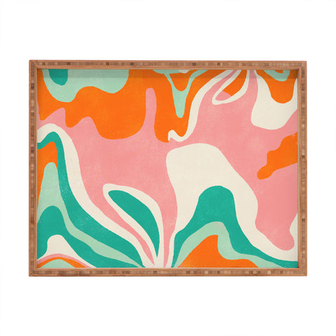 SunshineCanteen psychedelic fleurs Rectangular Tray