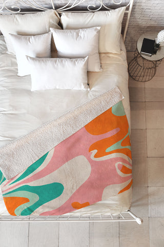 SunshineCanteen psychedelic fleurs Fleece Throw Blanket