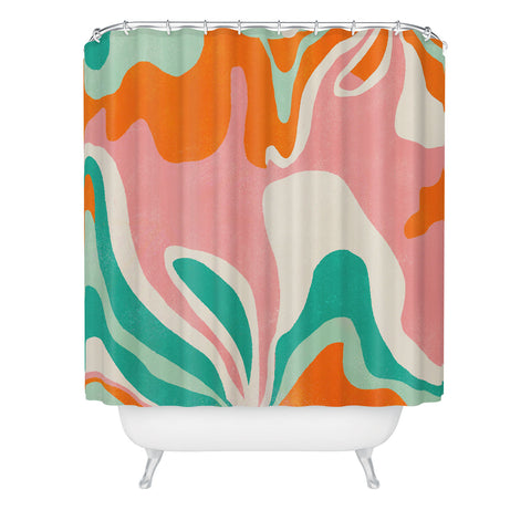 SunshineCanteen psychedelic fleurs Shower Curtain