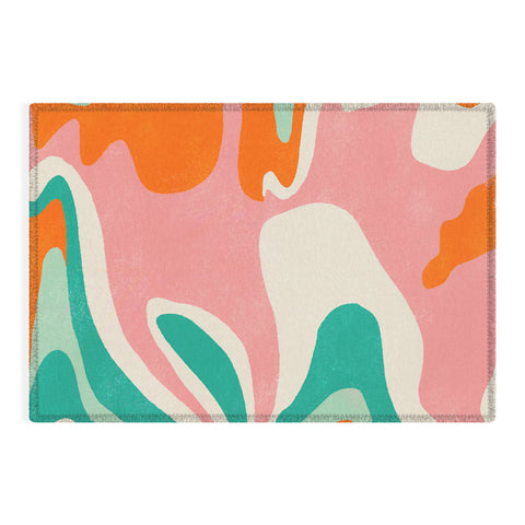 SunshineCanteen psychedelic fleurs Outdoor Rug