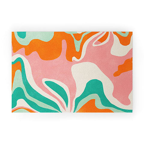 SunshineCanteen psychedelic fleurs Welcome Mat