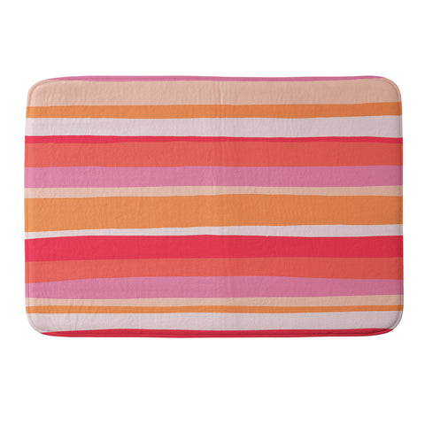 SunshineCanteen rosalita warm sunset stripes Memory Foam Bath Mat