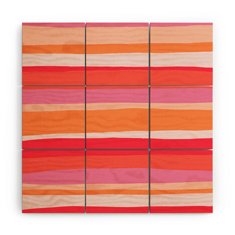 SunshineCanteen rosalita warm sunset stripes Wood Wall Mural
