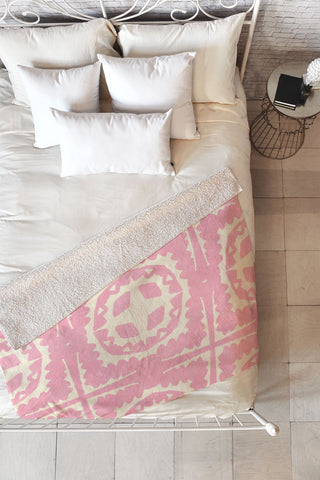 SunshineCanteen sayulita pink Fleece Throw Blanket