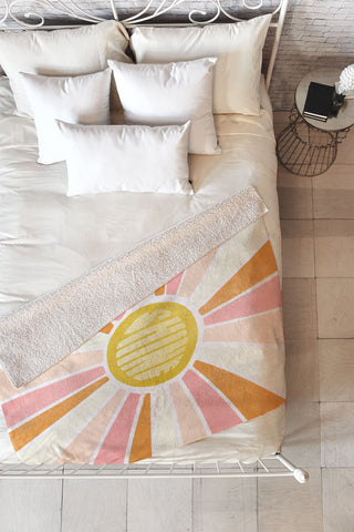 SunshineCanteen sundial shine Fleece Throw Blanket