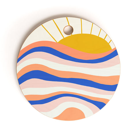 SunshineCanteen sunrise surf Cutting Board Round