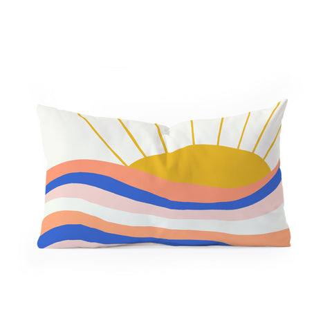 SunshineCanteen sunrise surf Oblong Throw Pillow