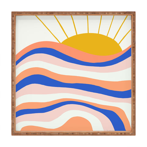 SunshineCanteen sunrise surf Square Tray