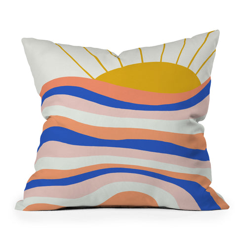 SunshineCanteen sunrise surf Throw Pillow