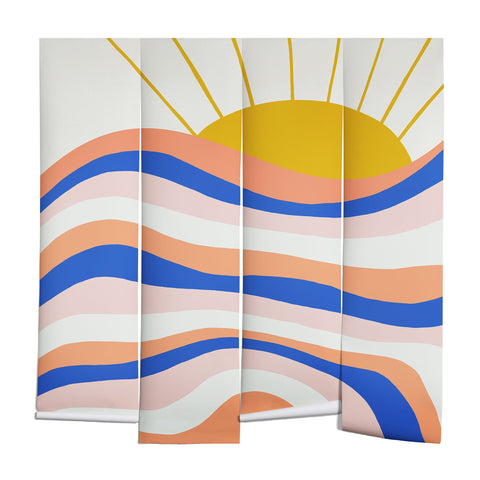 SunshineCanteen sunrise surf Wall Mural