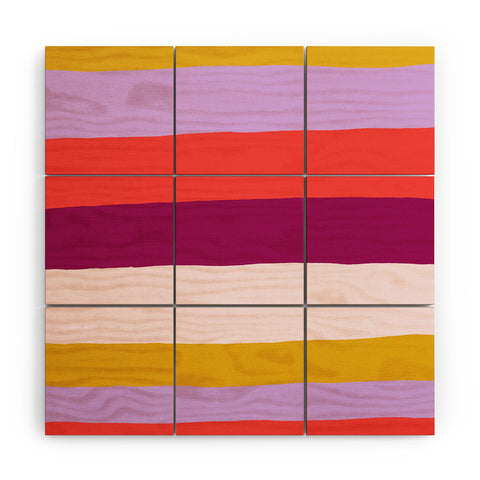 SunshineCanteen Sunset Stripes 1 Wood Wall Mural