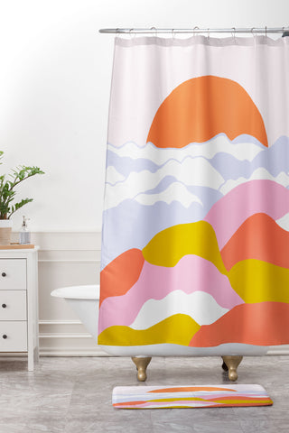 SunshineCanteen sunshine above the clouds Shower Curtain And Mat